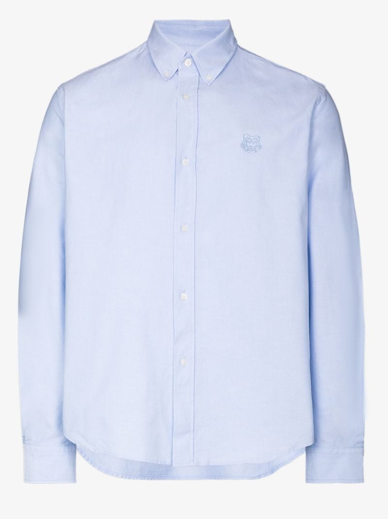 Embroidered Tiger Crest Cotton Shirt