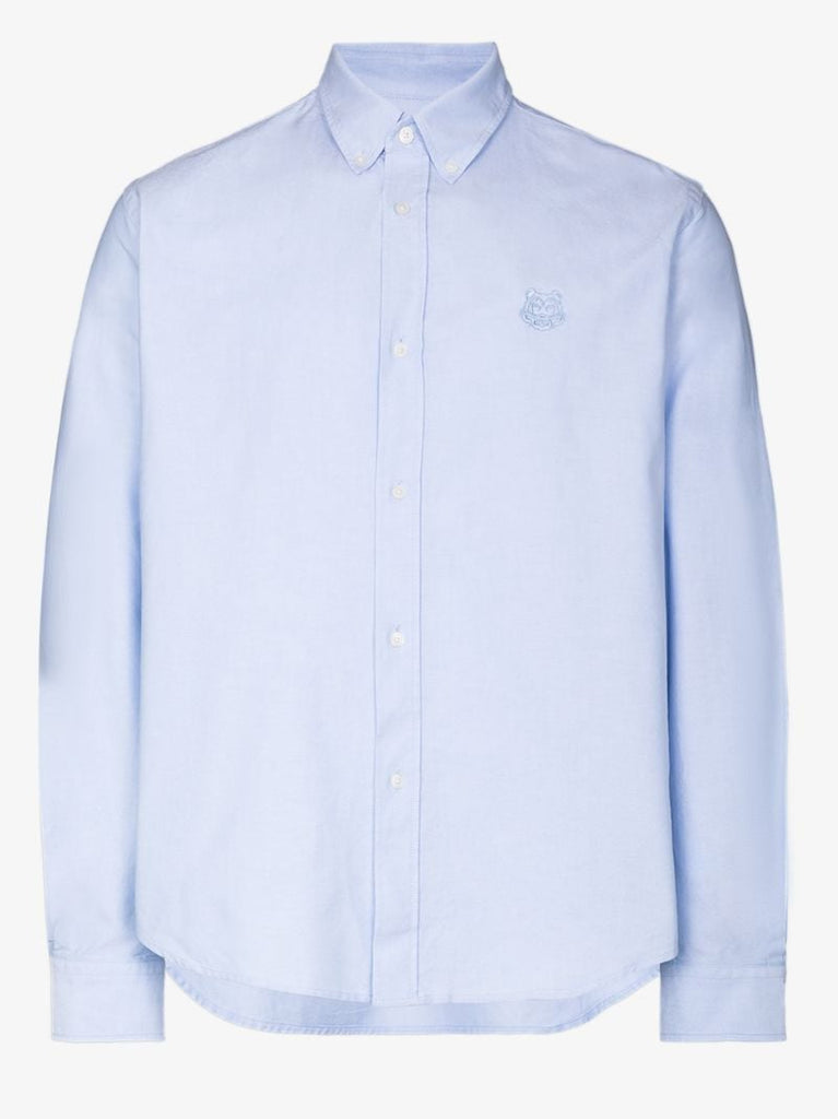 Embroidered Tiger Crest Cotton Shirt