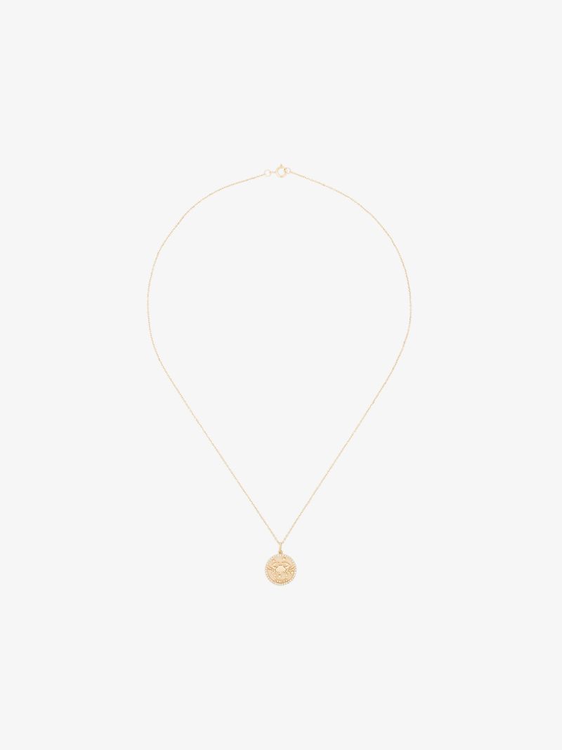 14kt Yellow Gold Cancer Zodiac Pendant Necklace