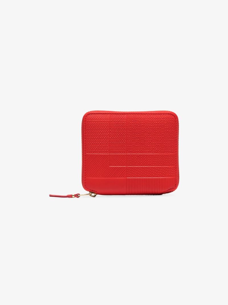 Red Intersection Zip-around Leather Wallet