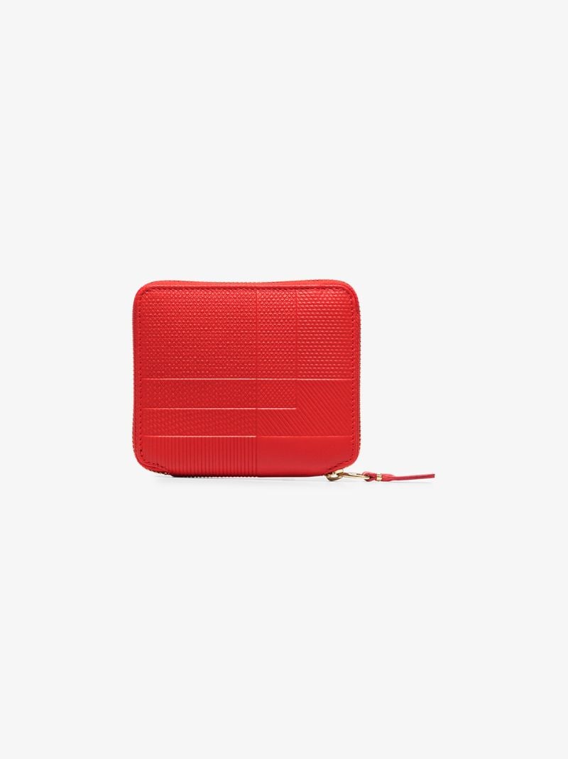 Red Intersection Zip-around Leather Wallet