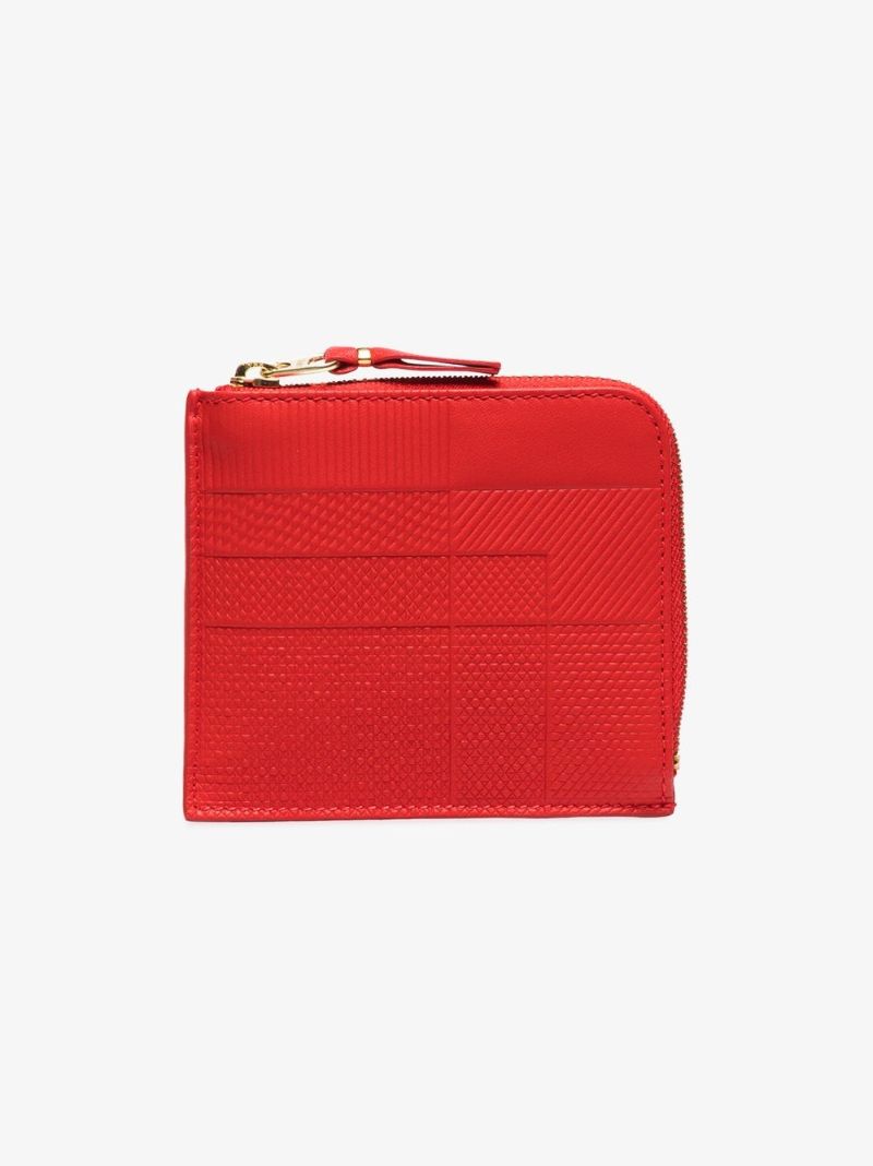 Red Intersection Half-zip Leather Wallet
