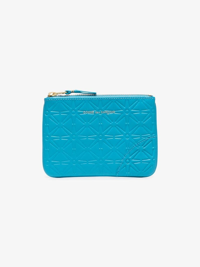 Blue Embossed Leather Wallet