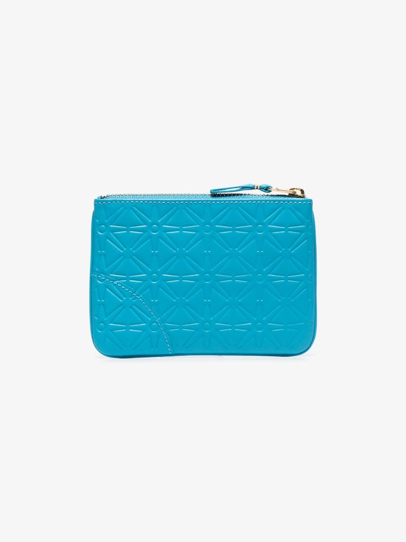Blue Embossed Leather Wallet