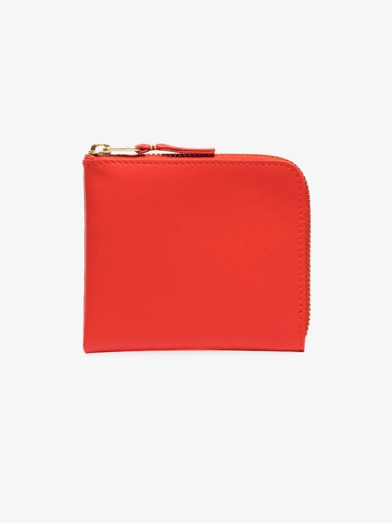 Orange Classic Half-zip Leather Wallet