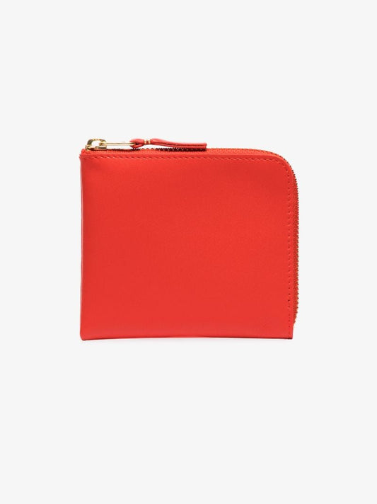 Orange Classic Half-zip Leather Wallet