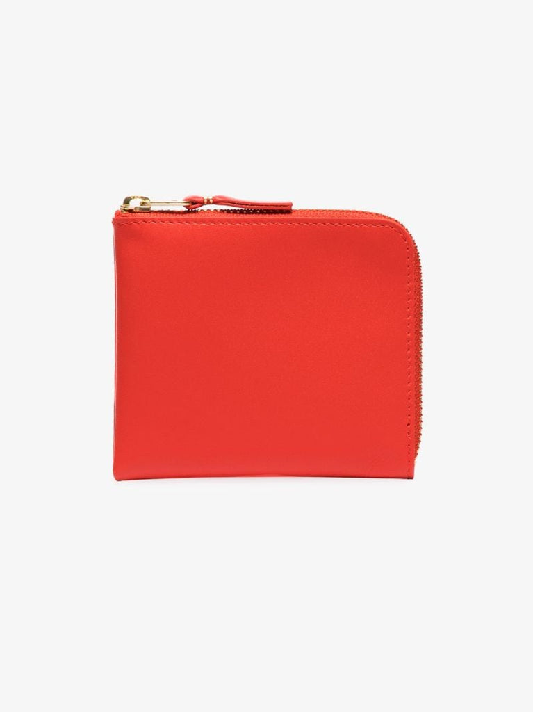 Orange Classic Half-zip Leather Wallet