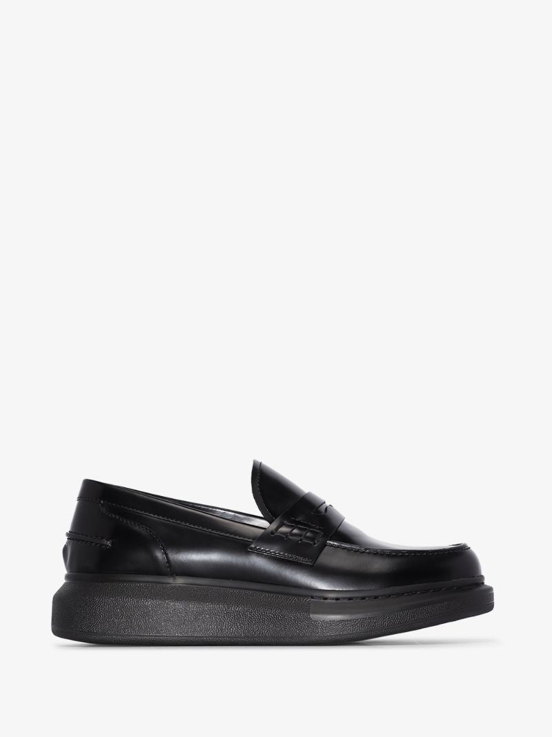 Black Hybrid Leather Loafers