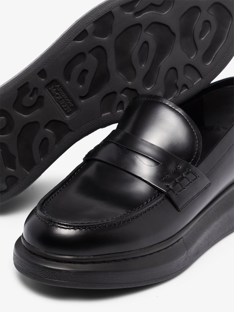 Black Hybrid Leather Loafers