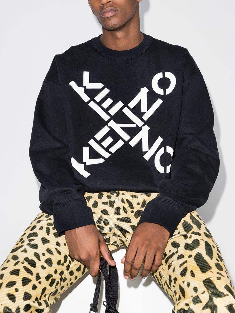 Oversized Logo Print Cotton Sweatshirt