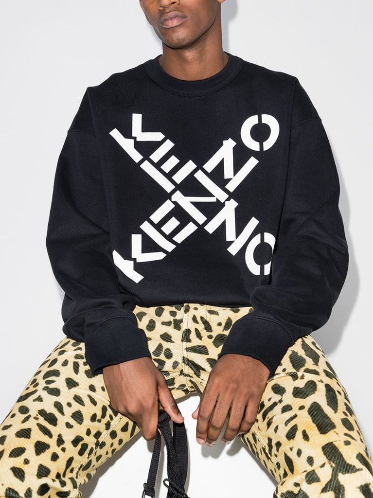 Oversized Logo Print Cotton Sweatshirt