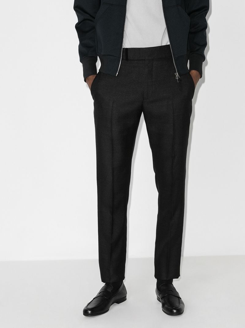 Black Thorne Grained Leather Loafers