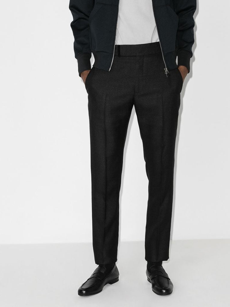 Black Thorne Grained Leather Loafers