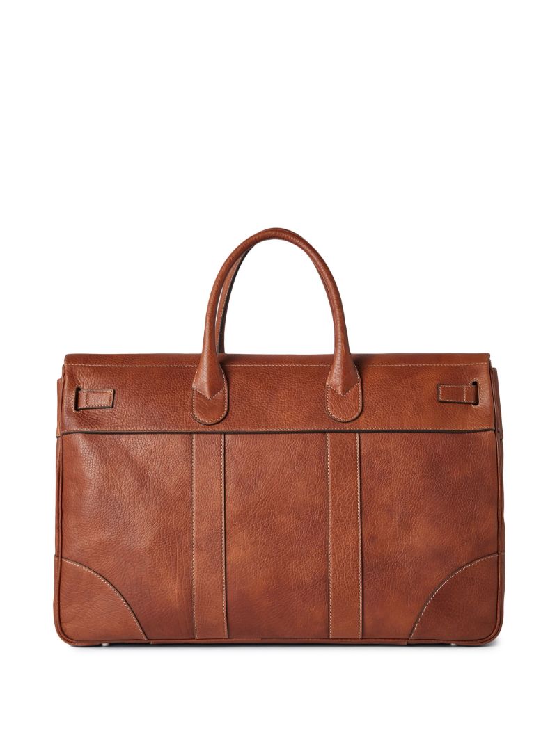 Brown Grained Leather Holdall