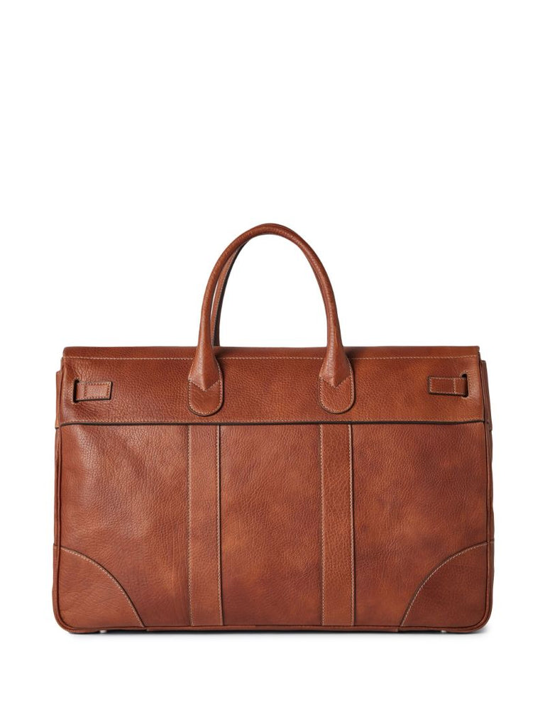 Brown Grained Leather Holdall