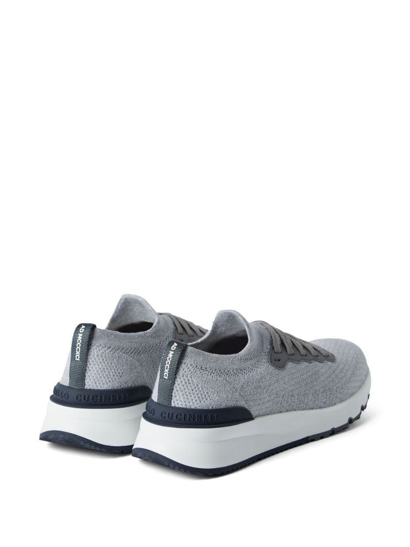 Grey Knitted Low Top Sneakers