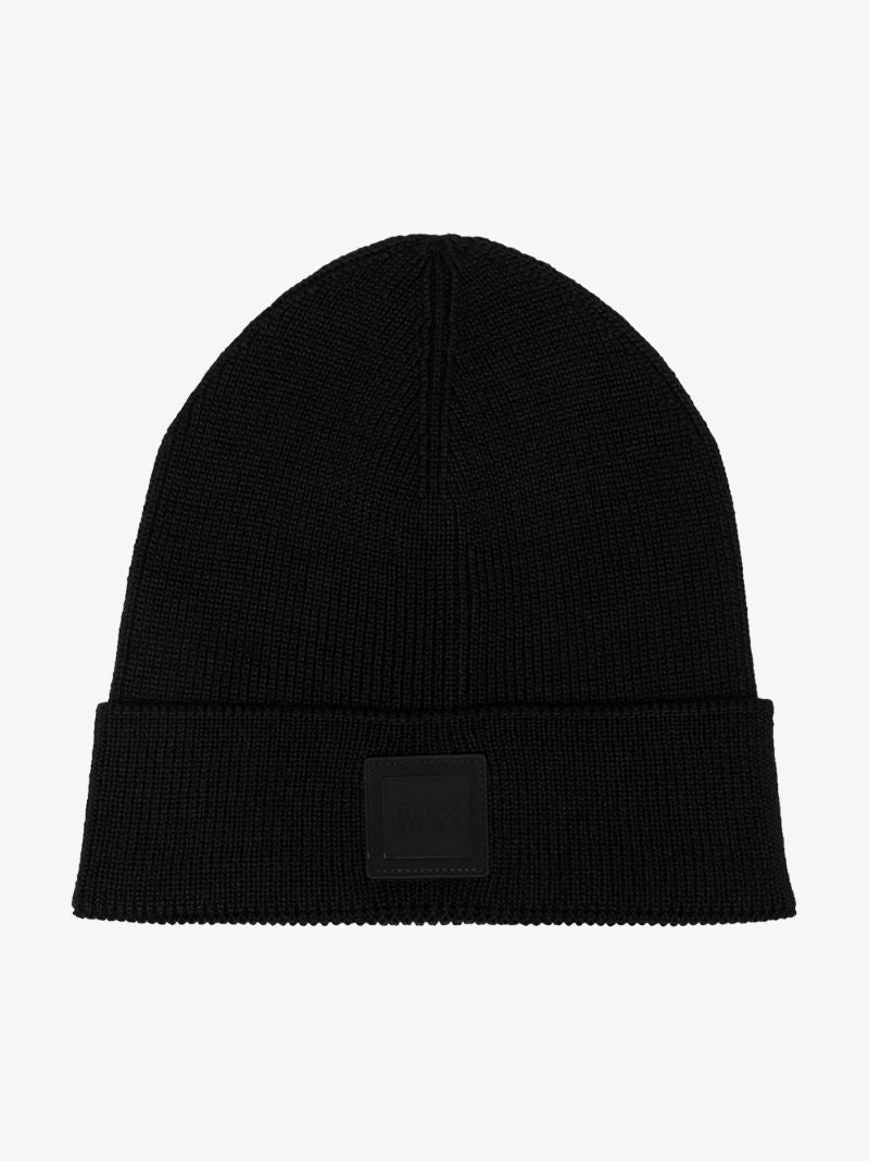 Black Foxxy Knitted Beanie Hat