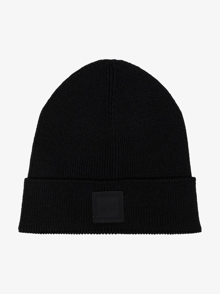 Black Foxxy Knitted Beanie Hat