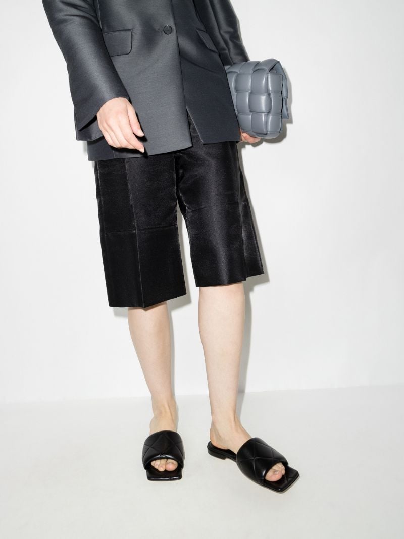 Black Rubber Lido Leather Sandals