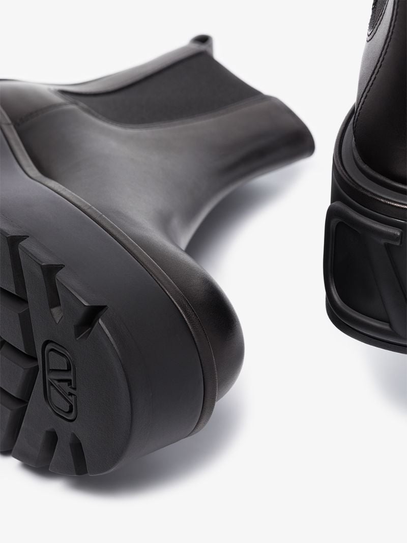 Black Uniqueform 85 Flatform Leather Chelsea Boots