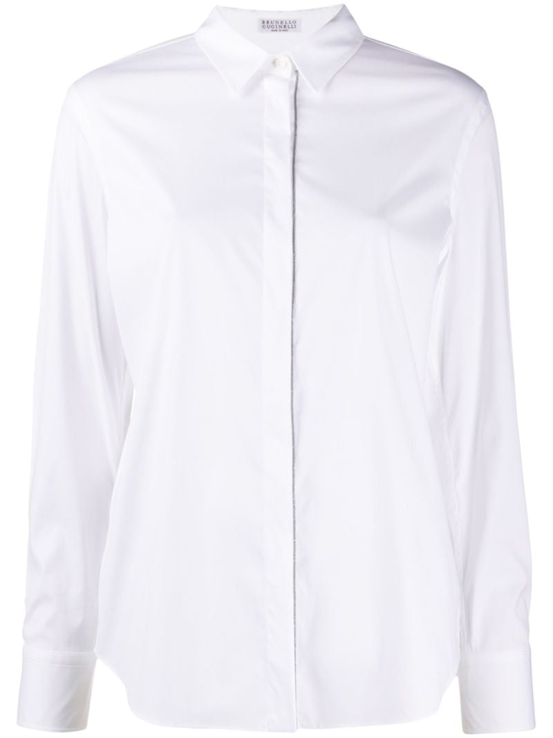 White Monili-embellished Shirt
