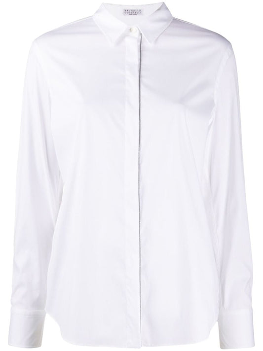 White Monili-embellished Shirt