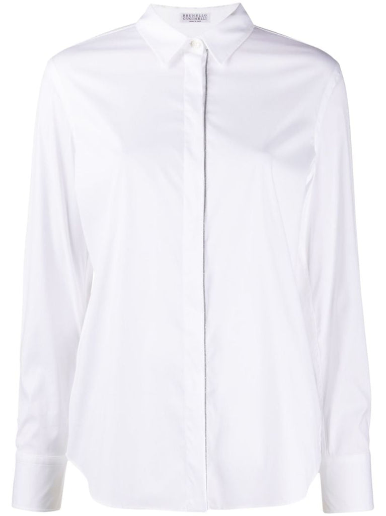 White Monili-embellished Shirt