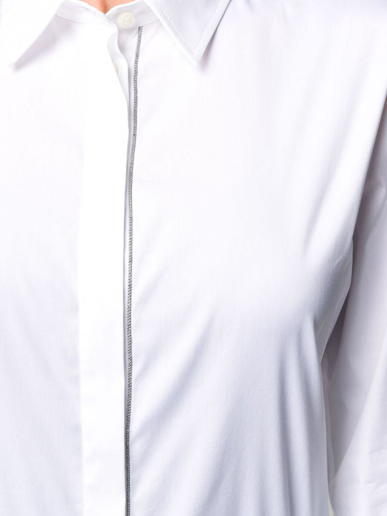 White Monili-embellished Shirt