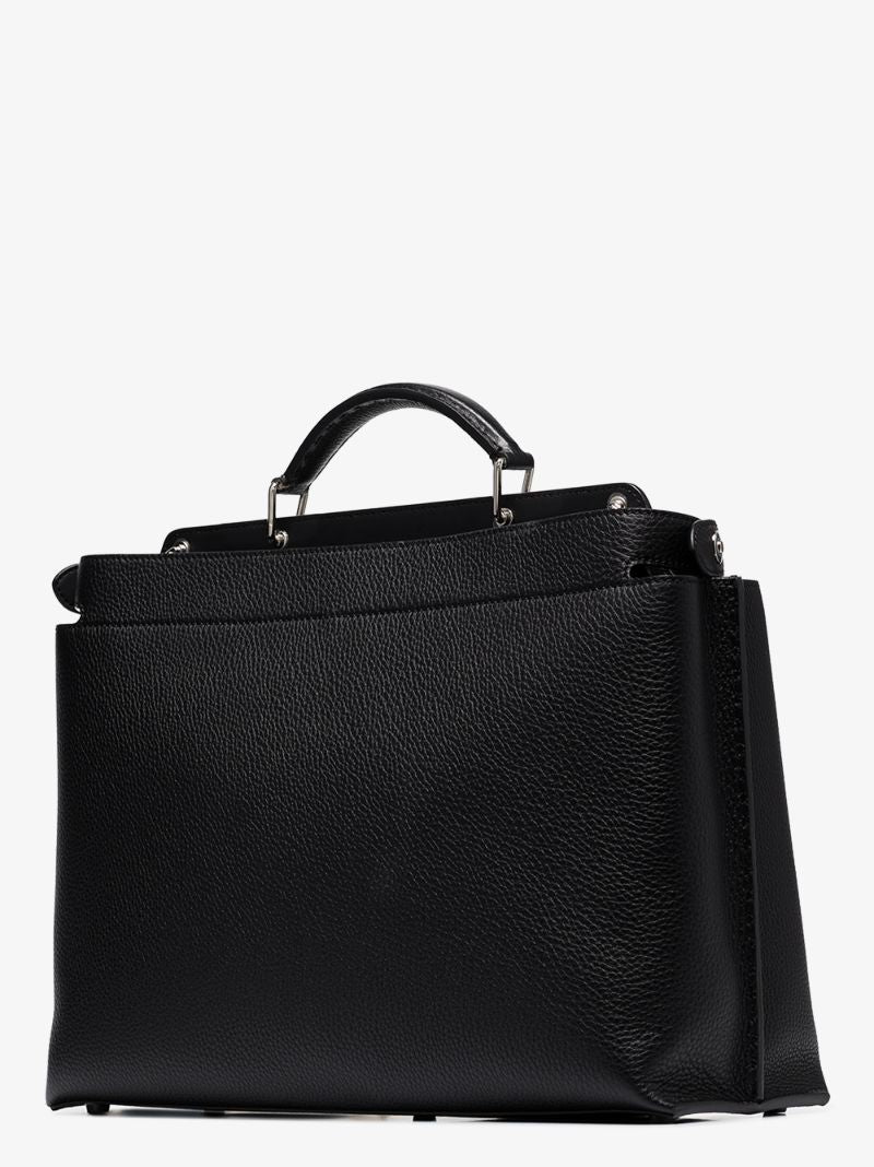 Black Peekaboo Iconic Essential Leather Shoulder Bag