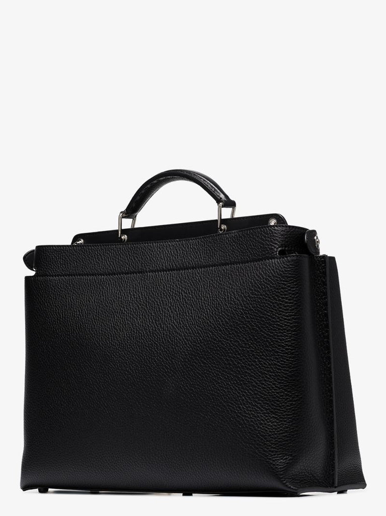 Black Peekaboo Iconic Essential Leather Shoulder Bag