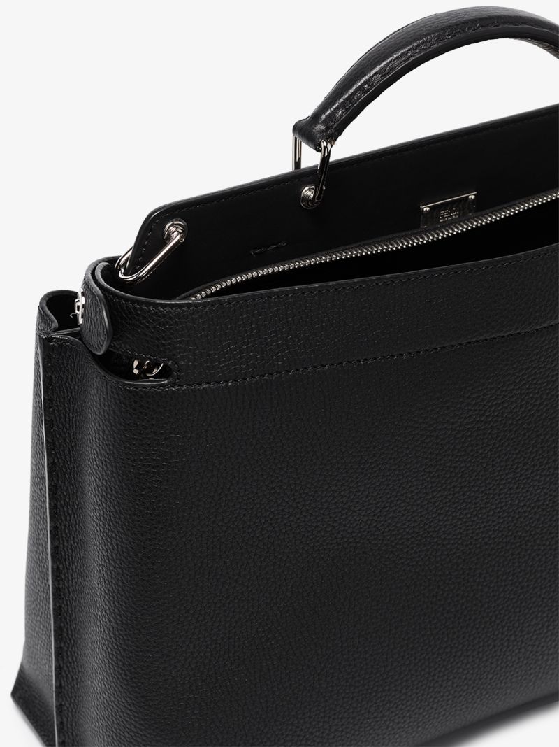 Black Peekaboo Iconic Essential Leather Shoulder Bag