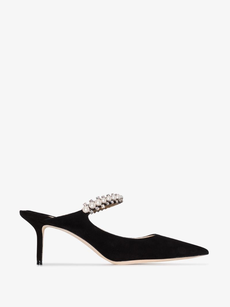 Black Bing 65 Embellished Suede Mules