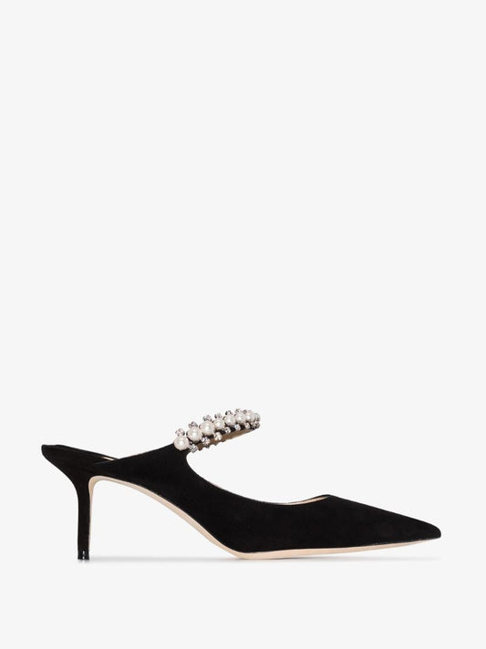 Black Bing 65 Embellished Suede Mules