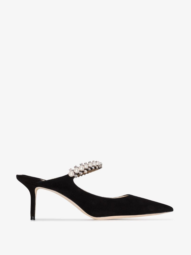 Black Bing 65 Embellished Suede Mules