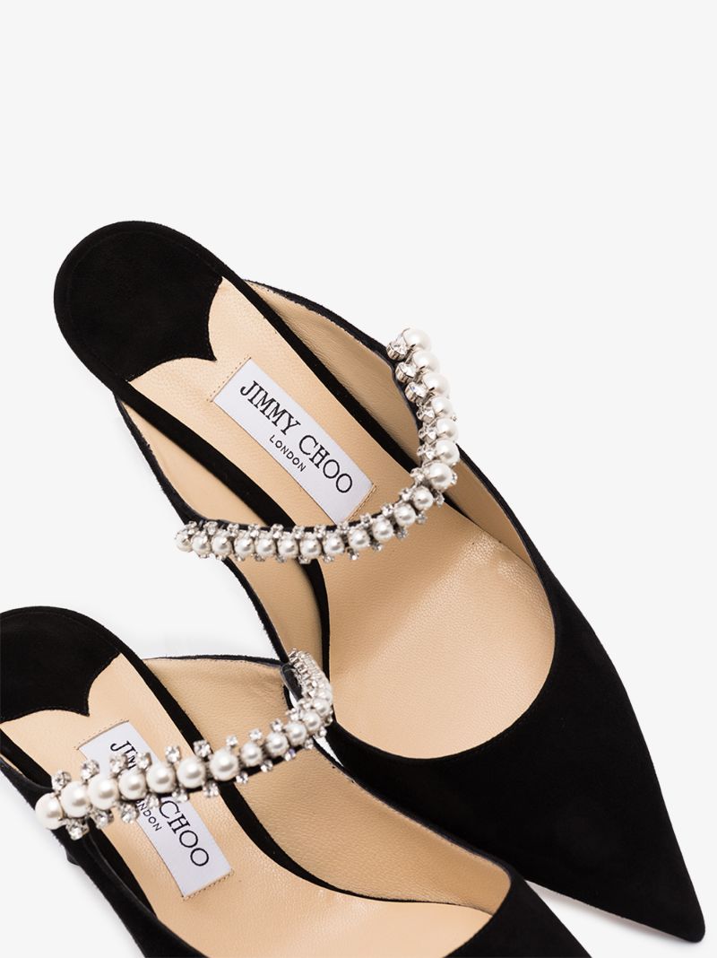 Black Bing 65 Embellished Suede Mules