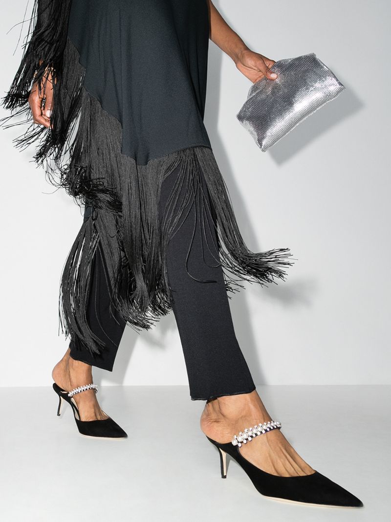 Black Bing 65 Embellished Suede Mules