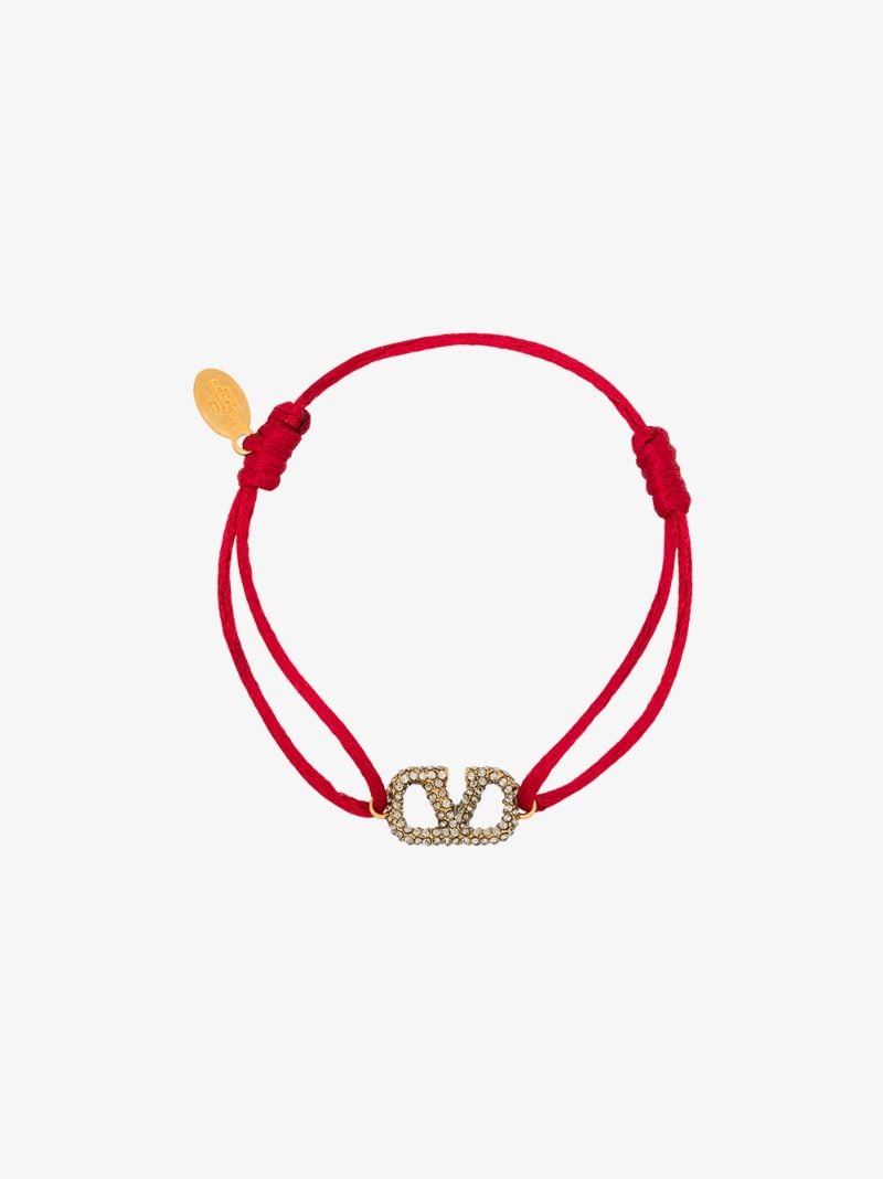 Red Vlogo Signature Crystal Bracelet