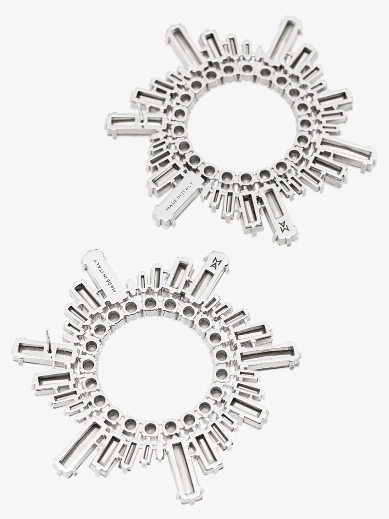Silver-tone Begum Crystal Hoop Earrings