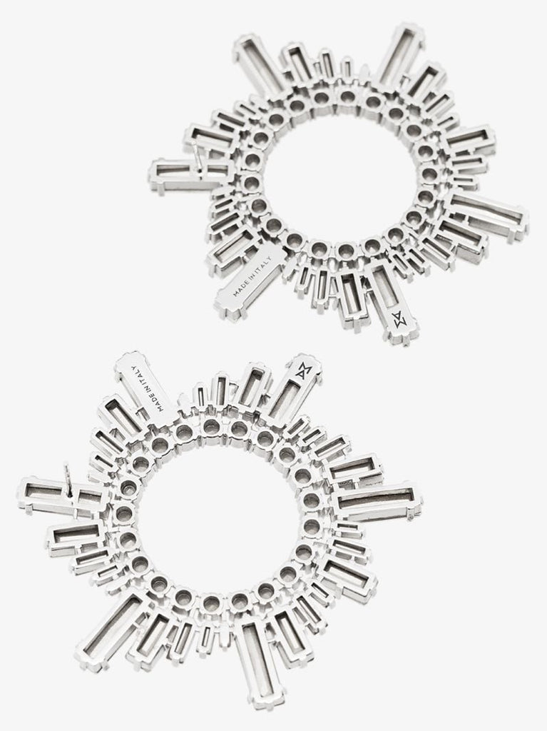 Silver-tone Begum Crystal Hoop Earrings