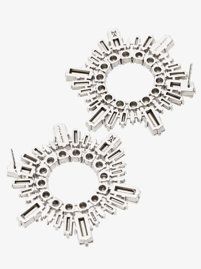Silver-tone Begum Mini Crystal Hoop Earrings