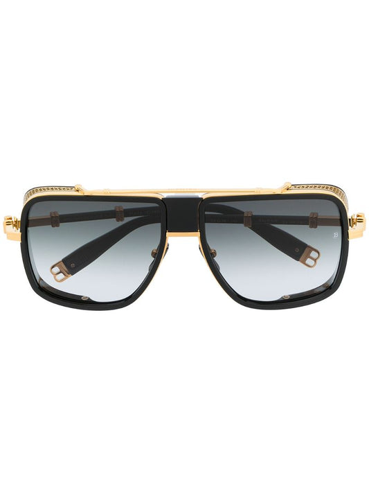 X Akoni Black Pilot-frame Sunglasses