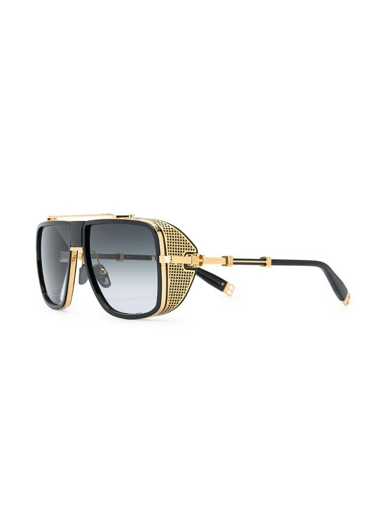 X Akoni Black Pilot-frame Sunglasses
