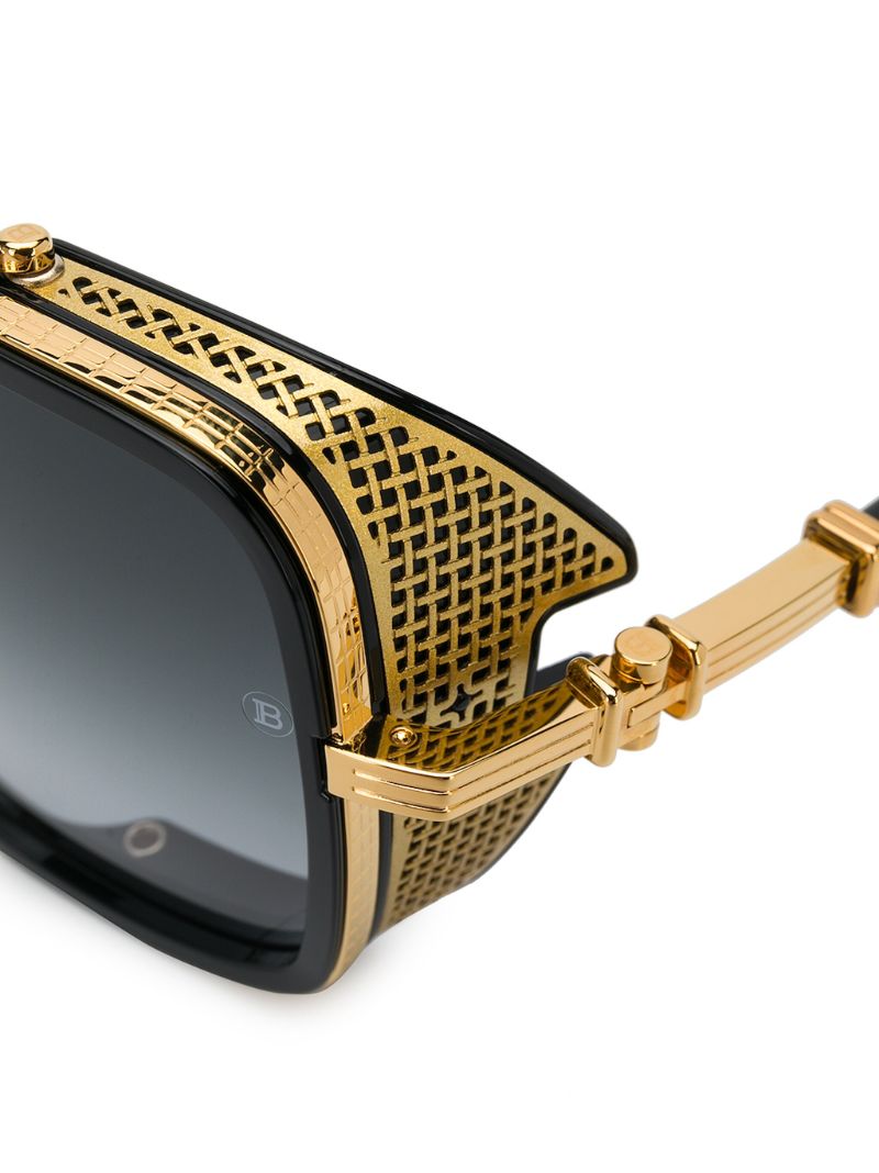 X Akoni Black Pilot-frame Sunglasses