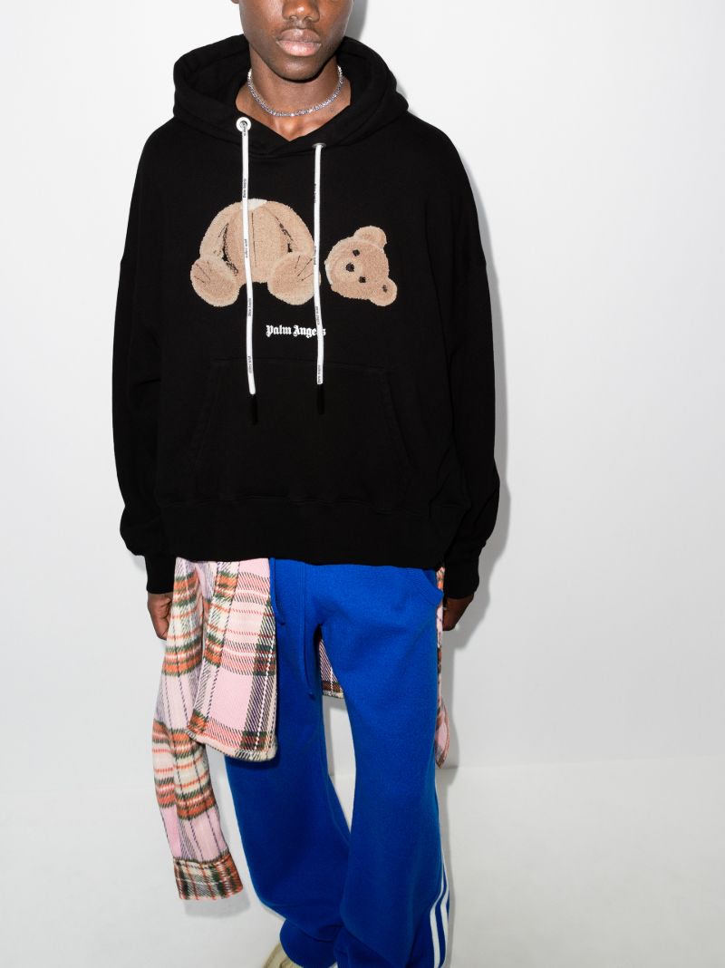 Black Bear Print Hoodie