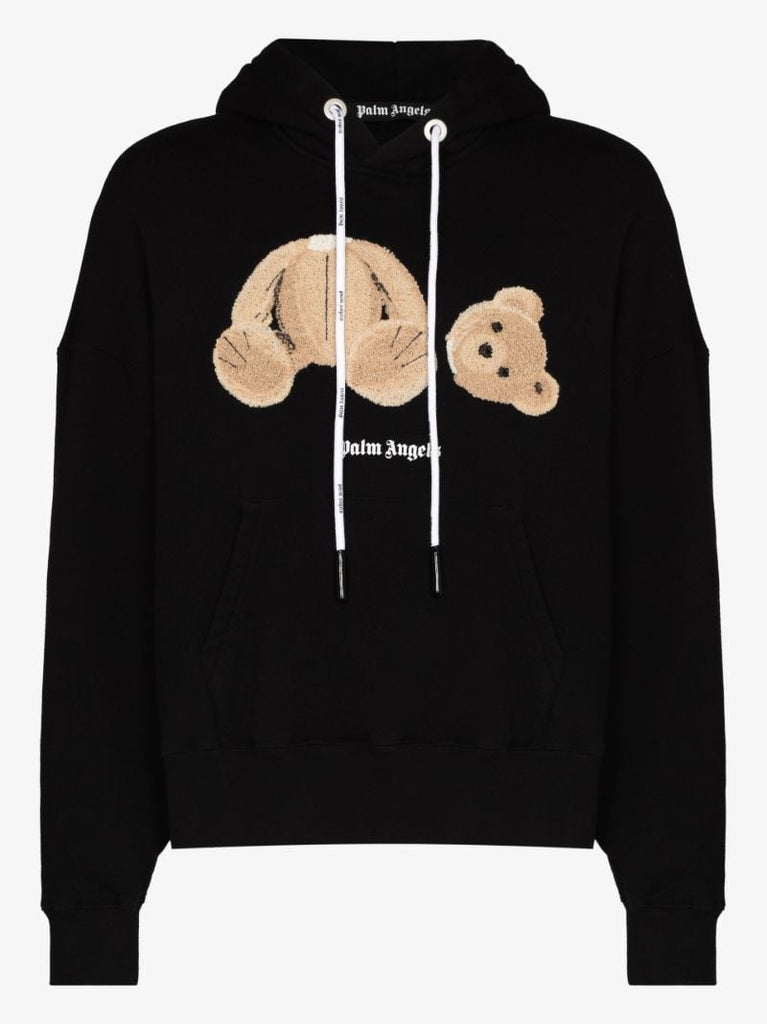 Black Bear Print Hoodie