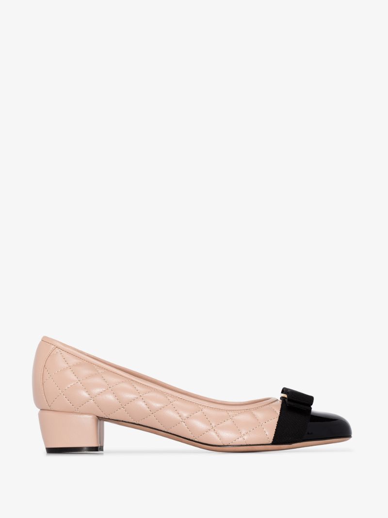 Beige Vara 35 Quilted Leather Pumps