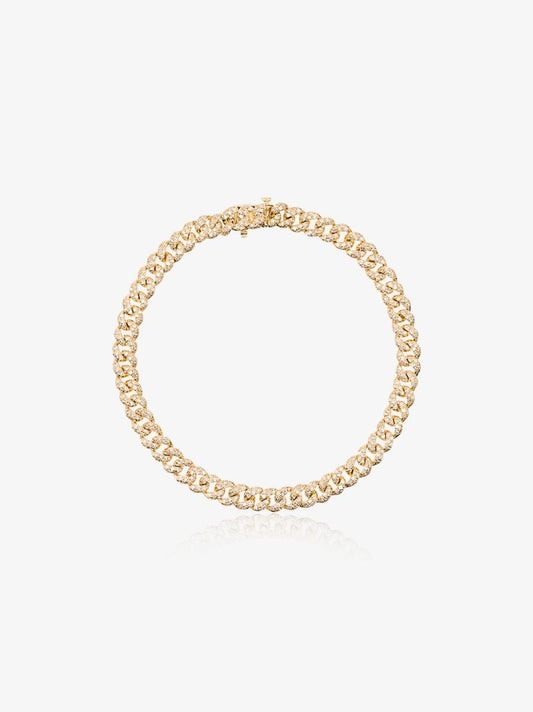 18k Yellow Gold Mini Link Diamond Bracelet