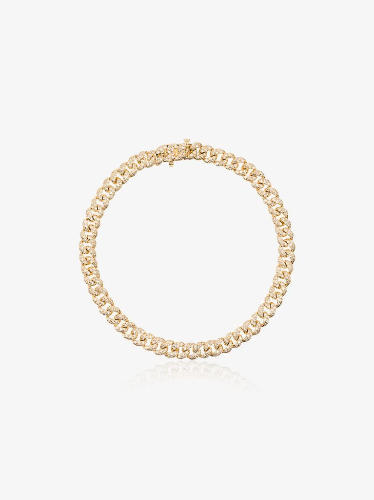 18k Yellow Gold Mini Link Diamond Bracelet