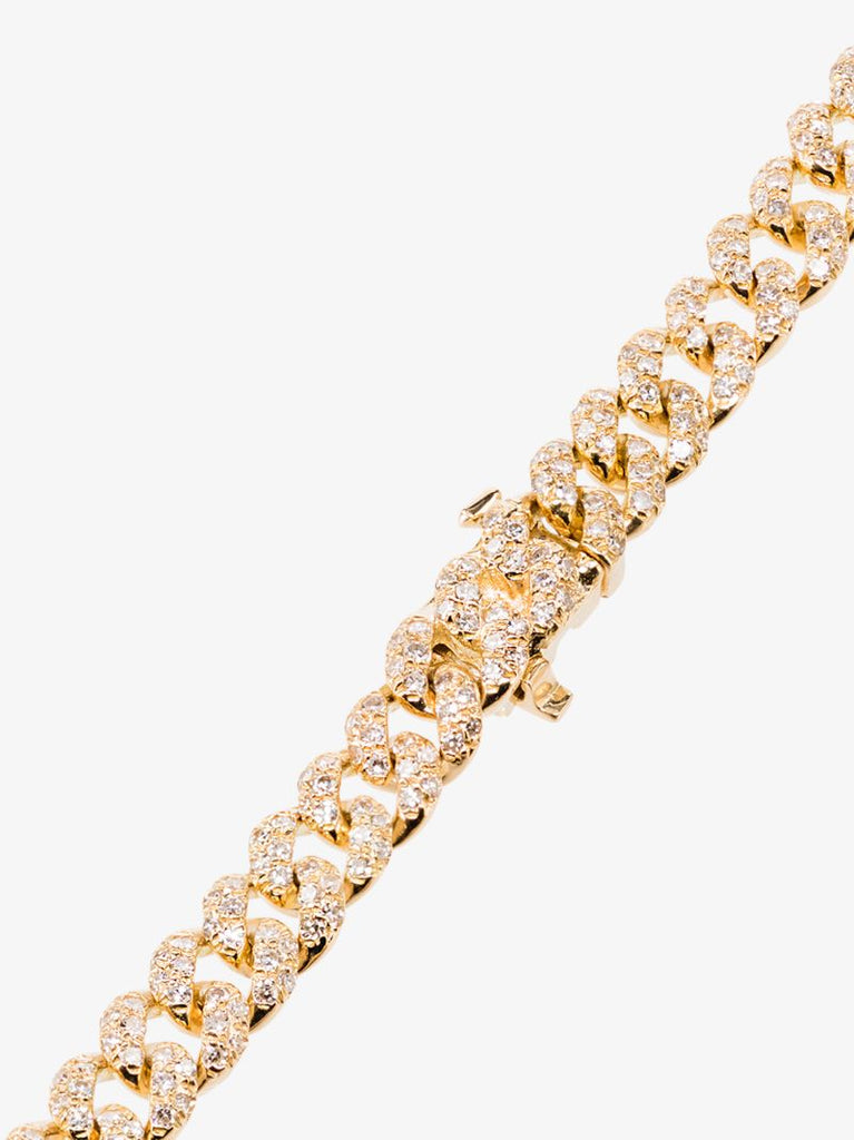 18k Yellow Gold Mini Link Diamond Bracelet
