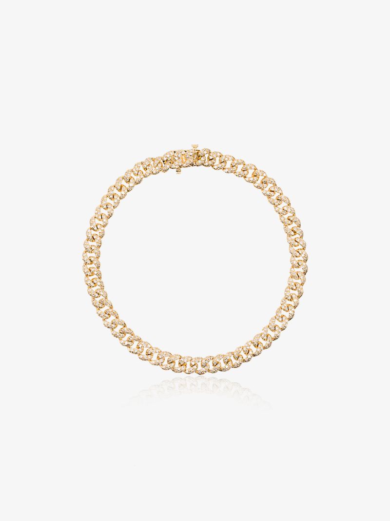 18k Yellow Gold Pavé Link Diamond Bracelet